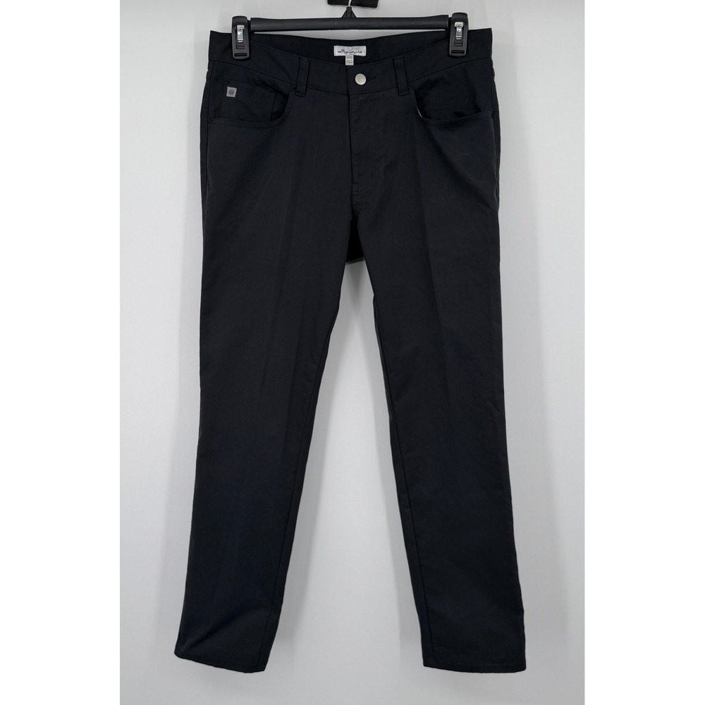 Peter Millar EB66 Performance Five-Pocket Pants Mens 33x32 Black ME0EB66FB Golf